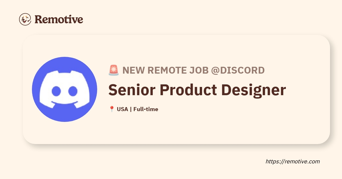 [Hiring] Senior Product Designer @Discord