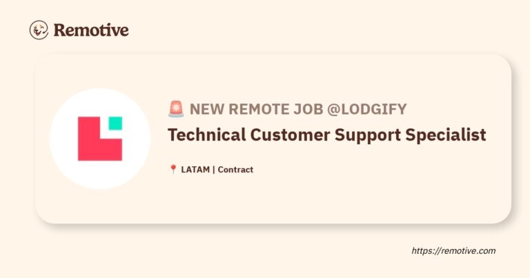 [Hiring] Technical Customer Support Specialist @Lodgify