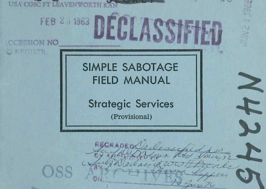 Discover the CIA's Simple Sabotage Field Manual: A Timeless Guide to Subverting Any Organization with "Purposeful Stupidity" (1944)