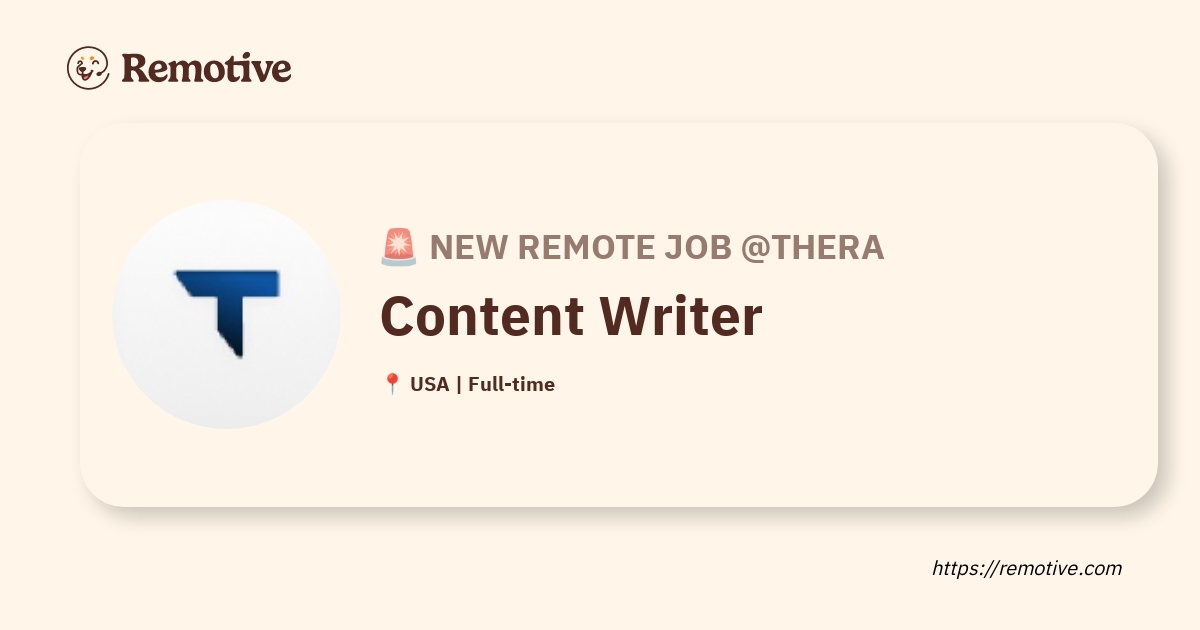 [Hiring] Content Writer @Thera