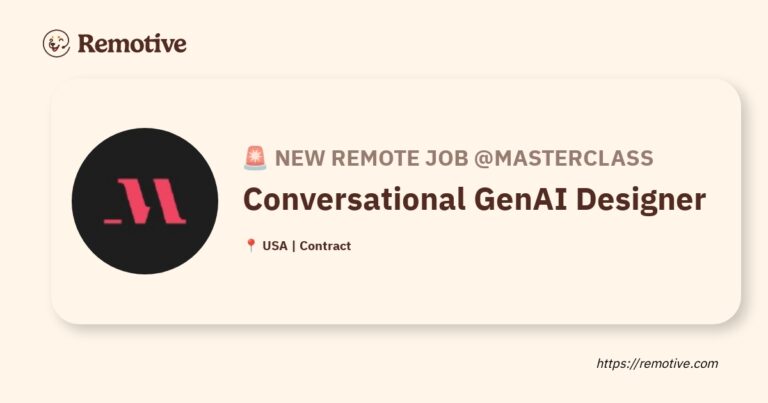 [Hiring] Conversational GenAI Designer @MasterClass