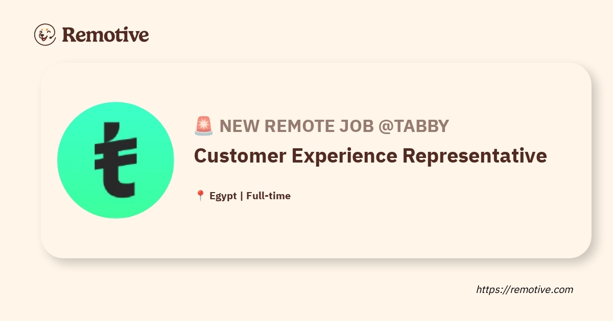 [Hiring] Customer Experience Representative @Tabby