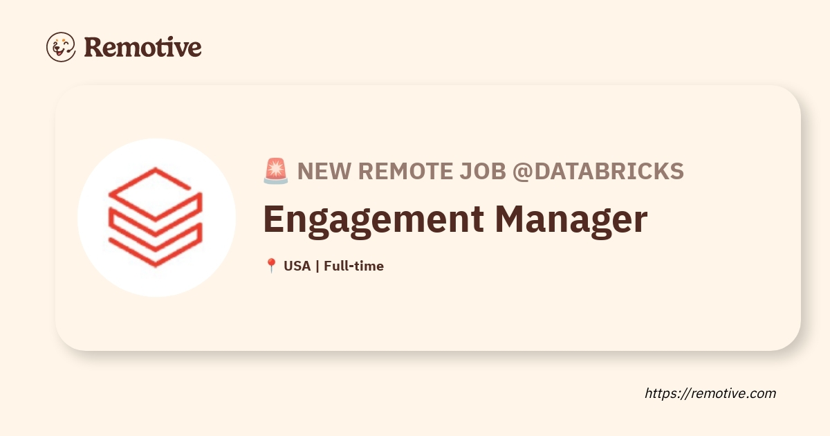 [Hiring] Engagement Manager @Databricks