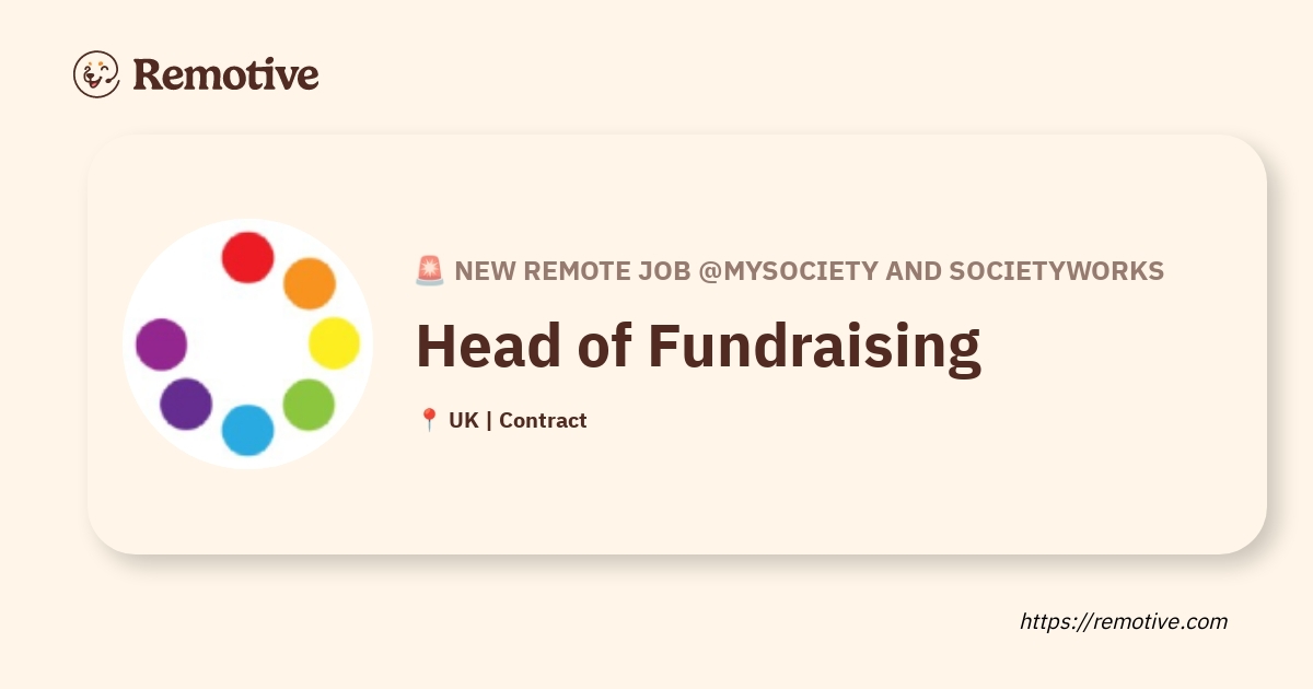 [Hiring] Head of Fundraising @mySociety and SocietyWorks