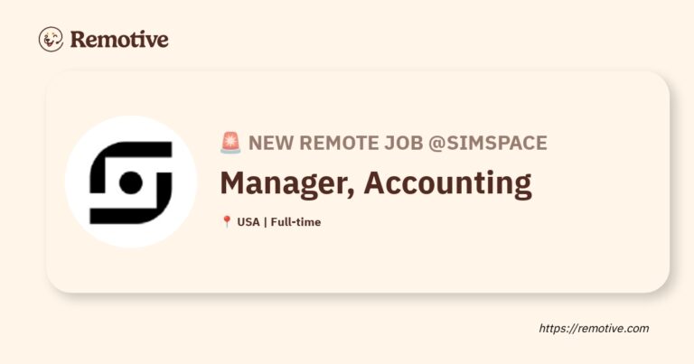 [Hiring] Manager, Accounting @SimSpace