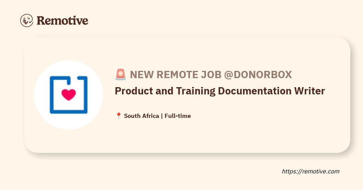 [Hiring] Product and Training Documentation Writer @Donorbox