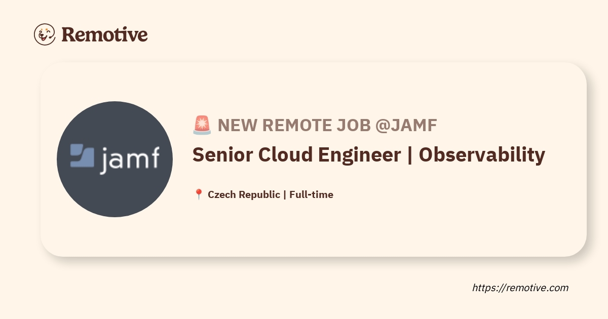 [Hiring] Senior Cloud Engineer | Observability @Jamf