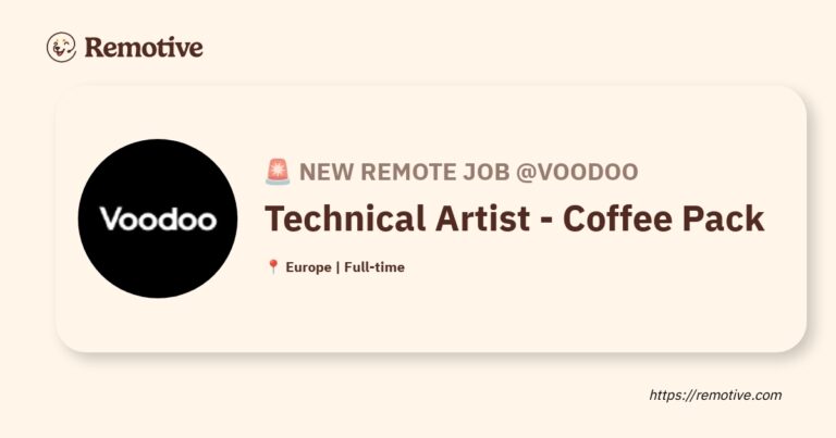 [Hiring] Technical Artist - Coffee Pack @voodoo