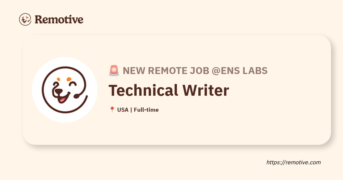 [Hiring] Technical Writer @ENS Labs