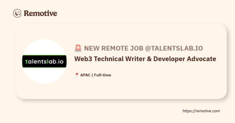 [Hiring] Web3 Technical Writer & Developer Advocate @talentslab.io