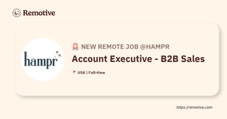 [Hiring] Account Executive - B2B Sales @hampr