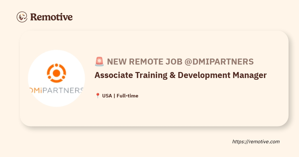 [Hiring] Associate Training & Development Manager @Dmipartners