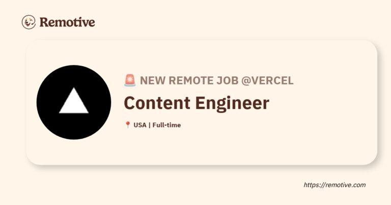 [Hiring] Content Engineer @Vercel