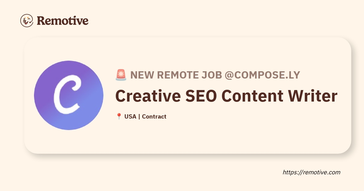 [Hiring] Creative SEO Content Writer @Compose.ly