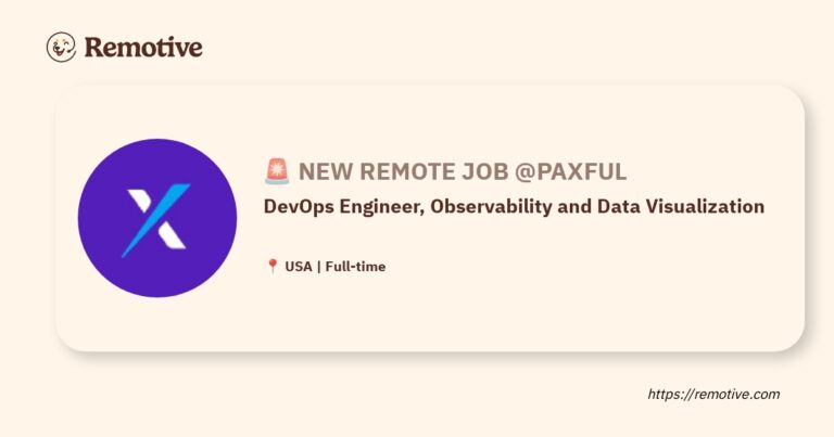 [Hiring] DevOps Engineer, Observability and Data Visualization @Paxful