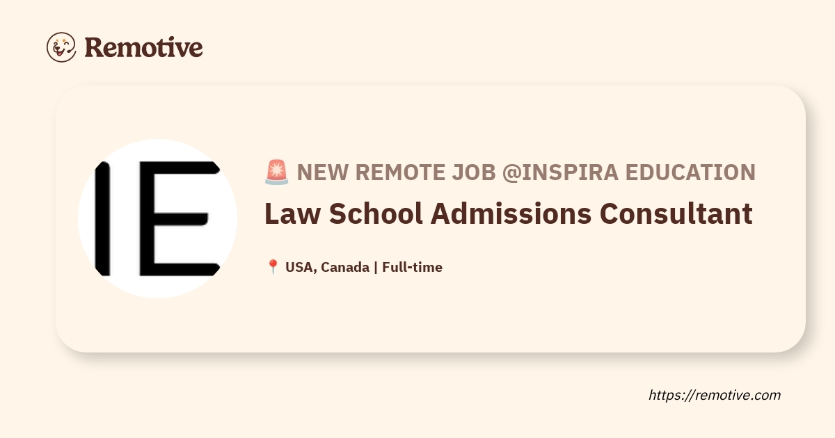 [Hiring] Law School Admissions Consultant @Inspira Education