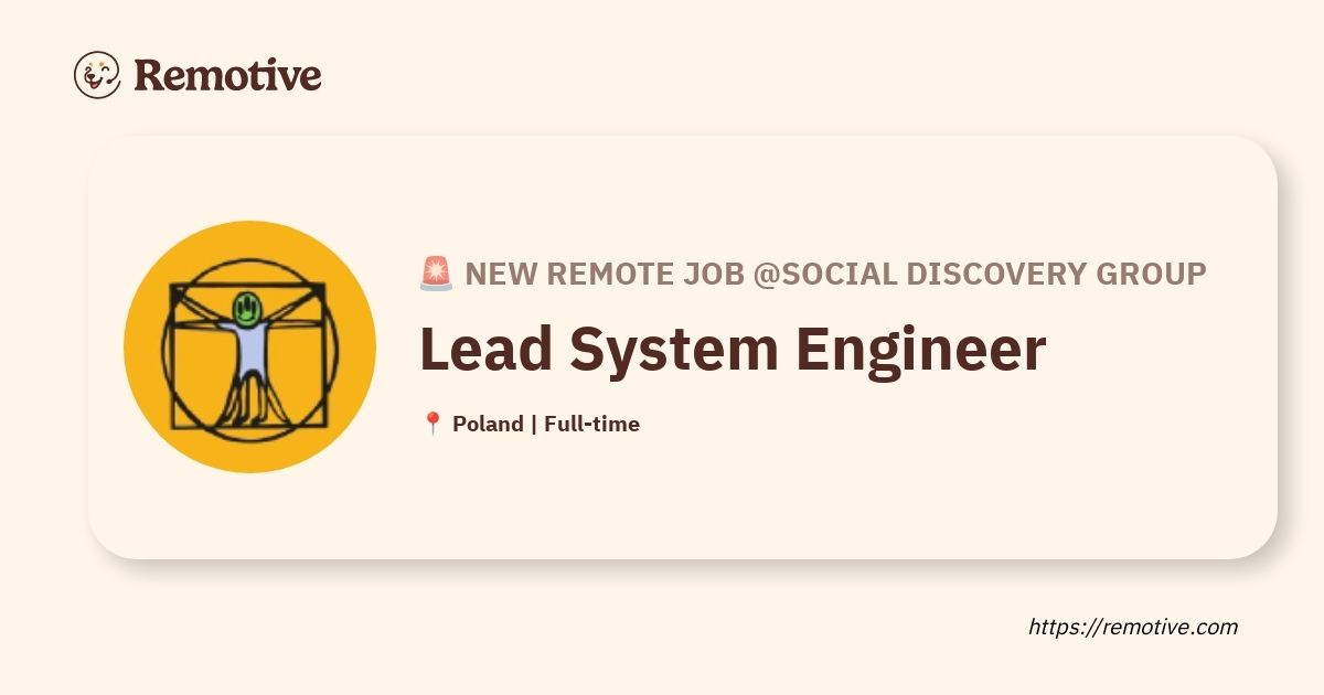 [Hiring] Lead System Engineer @Social Discovery Group