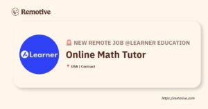 [Hiring] Online Math Tutor @Learner Education