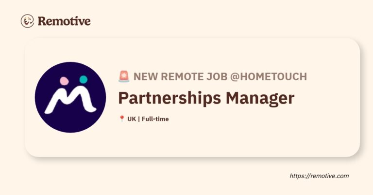 [Hiring] Partnerships Manager @Hometouch