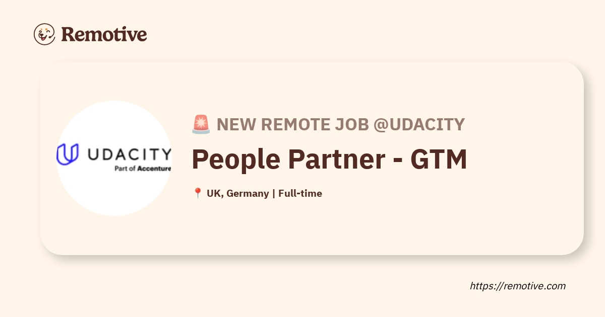 [Hiring] People Partner - GTM @Udacity