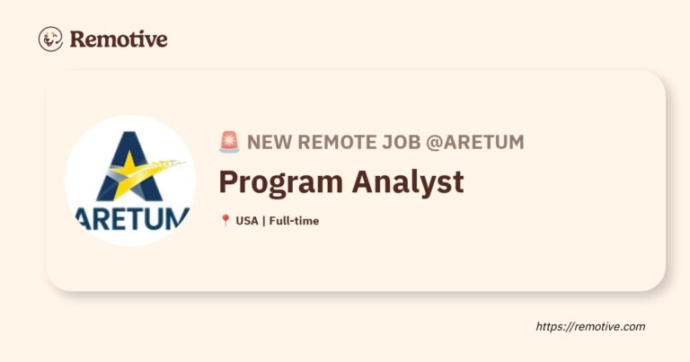 [Hiring] Program Analyst @Aretum