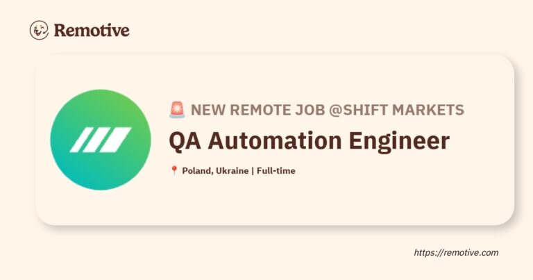 [Hiring] QA Automation Engineer @Shift Markets