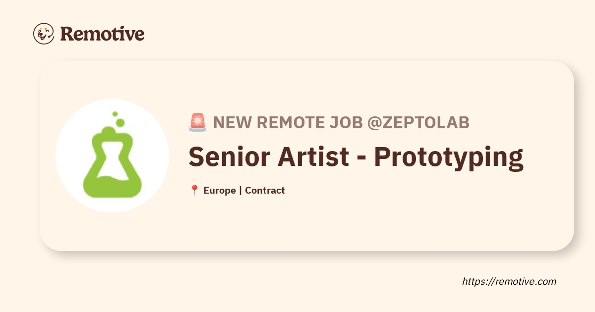 [Hiring] Senior Artist - Prototyping @ZeptoLab