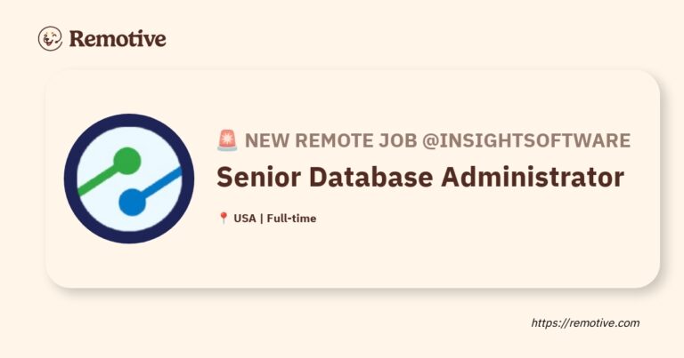 [Hiring] Senior Database Administrator @insightsoftware