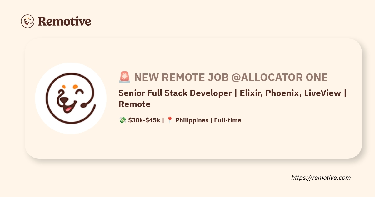 [Hiring] Senior Full Stack Developer | Elixir, Phoenix, LiveView