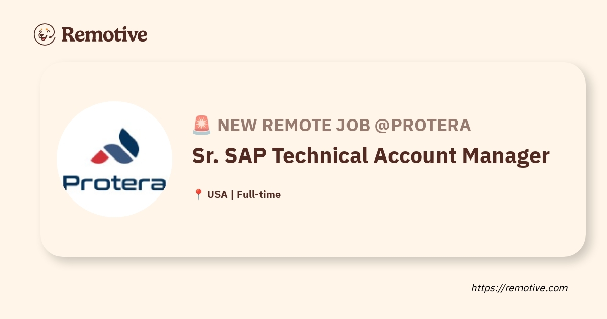 [Hiring] Sr. SAP Technical Account Manager @Protera