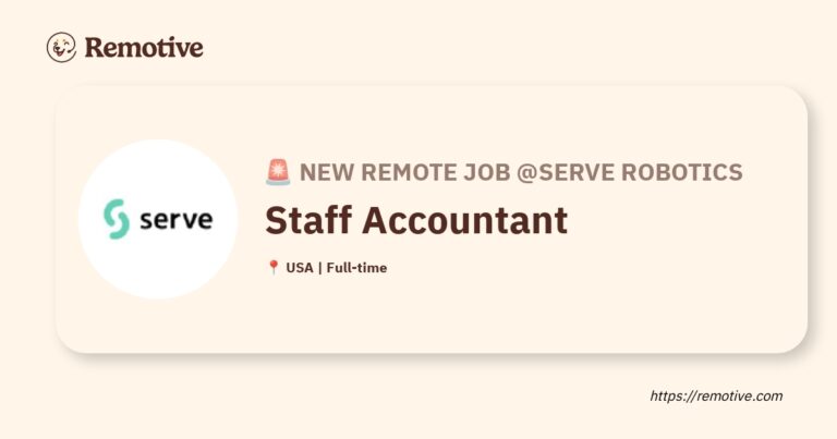 [Hiring] Staff Accountant @Serve Robotics