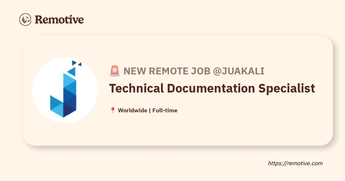 [Hiring] Technical Documentation Specialist @Juakali