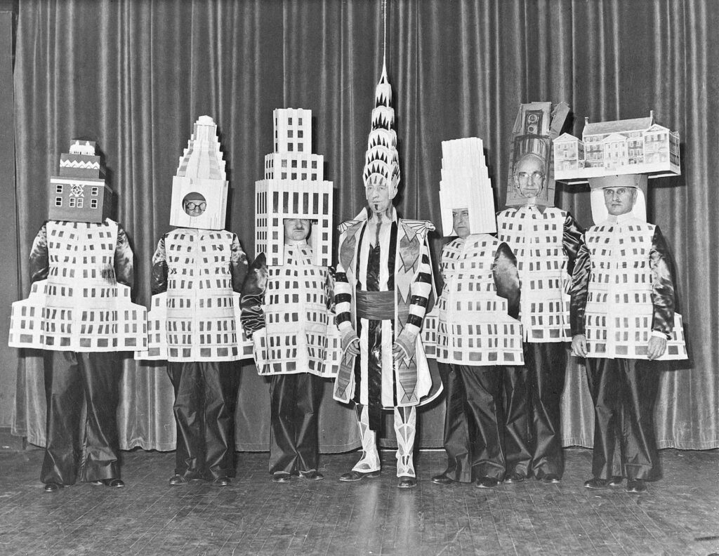 Famous Architects Dress as Their Famous New York City Buildings (1931)