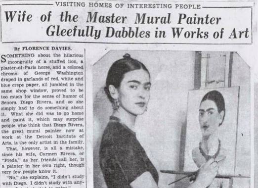 A 1933 Profile of Frida Kahlo: “Wife of the Master Mural Painter Gleefully Dabbles in Works of Art”