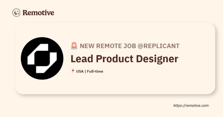 [Hiring] Lead Product Designer @Replicant