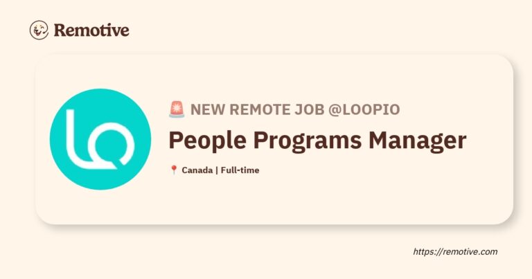 [Hiring] People Programs Manager @Loopio